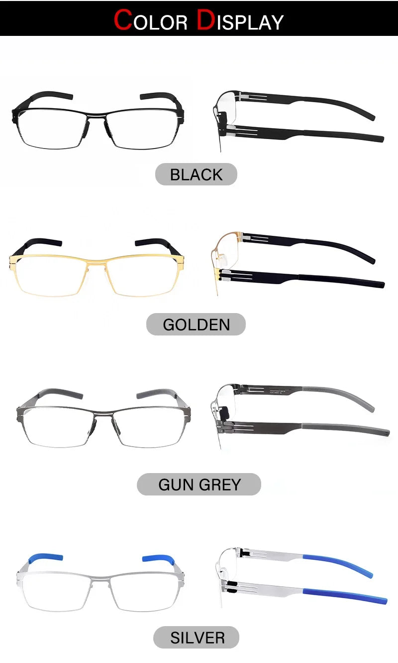 Aimee Women's Full Rim Square Screwless Steel Eyeglasses Frame 5083 - Lightweight & Durable Glasses for Work, Reading & Fashion