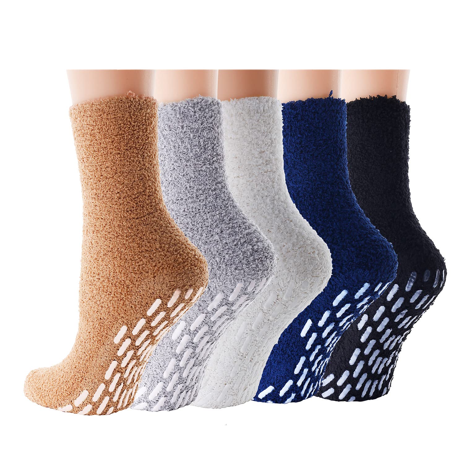 Zmart Fuzzy Non-Slip Socks for Women & Girls - Cozy Gripper Slipper Socks with Anti-Slip Dots | Perfect for Indoor Wear, Yoga, and Cold Weather Comfort
