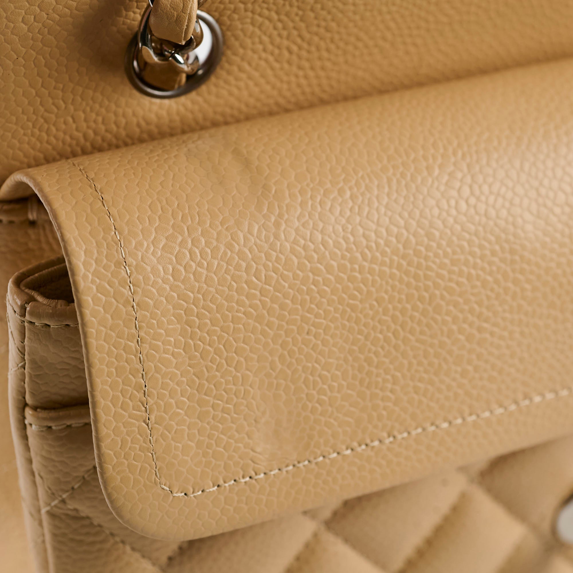 Chanel Small Caviar Double Classic Flap Bag Beige Clair - Luxury Designer Handbag for Women, Perfect for Parties, Dating & Special Occasions
