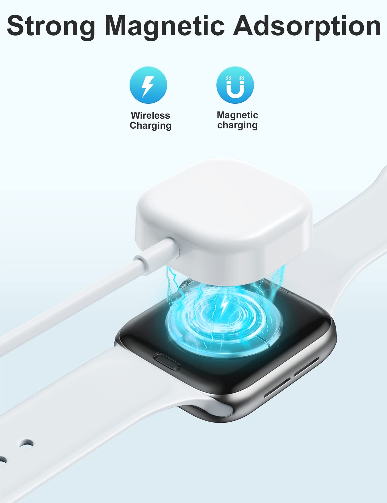 FUVOKI Fast Magnetic Charger for Apple Watch - 5ft USB-C Charging Cable Compatible with Apple Watch Series 10/9/8/7/SE2/6/5/4/3/2/SE/Ultra | Portable Wireless iWatch Charger for Home, Office & Travel