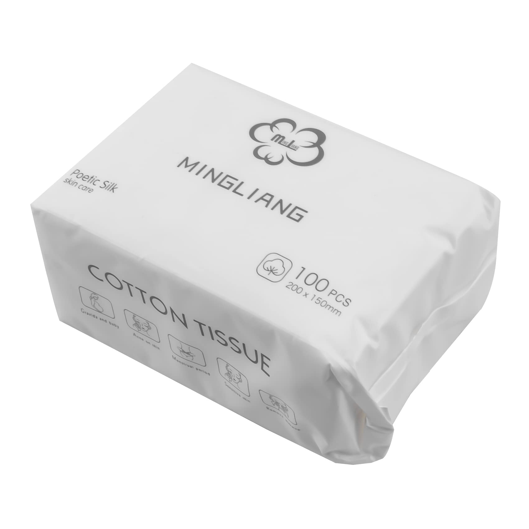 100-Pack Disposable Cotton Face Towels for Makeup Removal & Cleansing | Soft & Gentle Facial Wipes | Perfect for Travel, Gym & Daily Skincare Routine