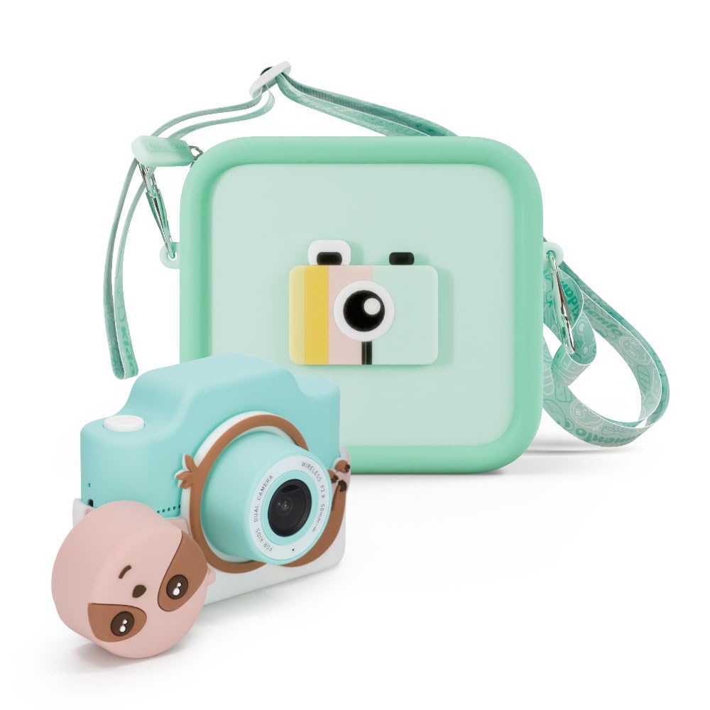 Kidamento K Zippy The Sloth Digital Camera for Kids with Protective Silicone Case - Children's Waterproof Camera Bundle - Perfect for Outdoor Adventures, Birthday Gifts & Travel Photography