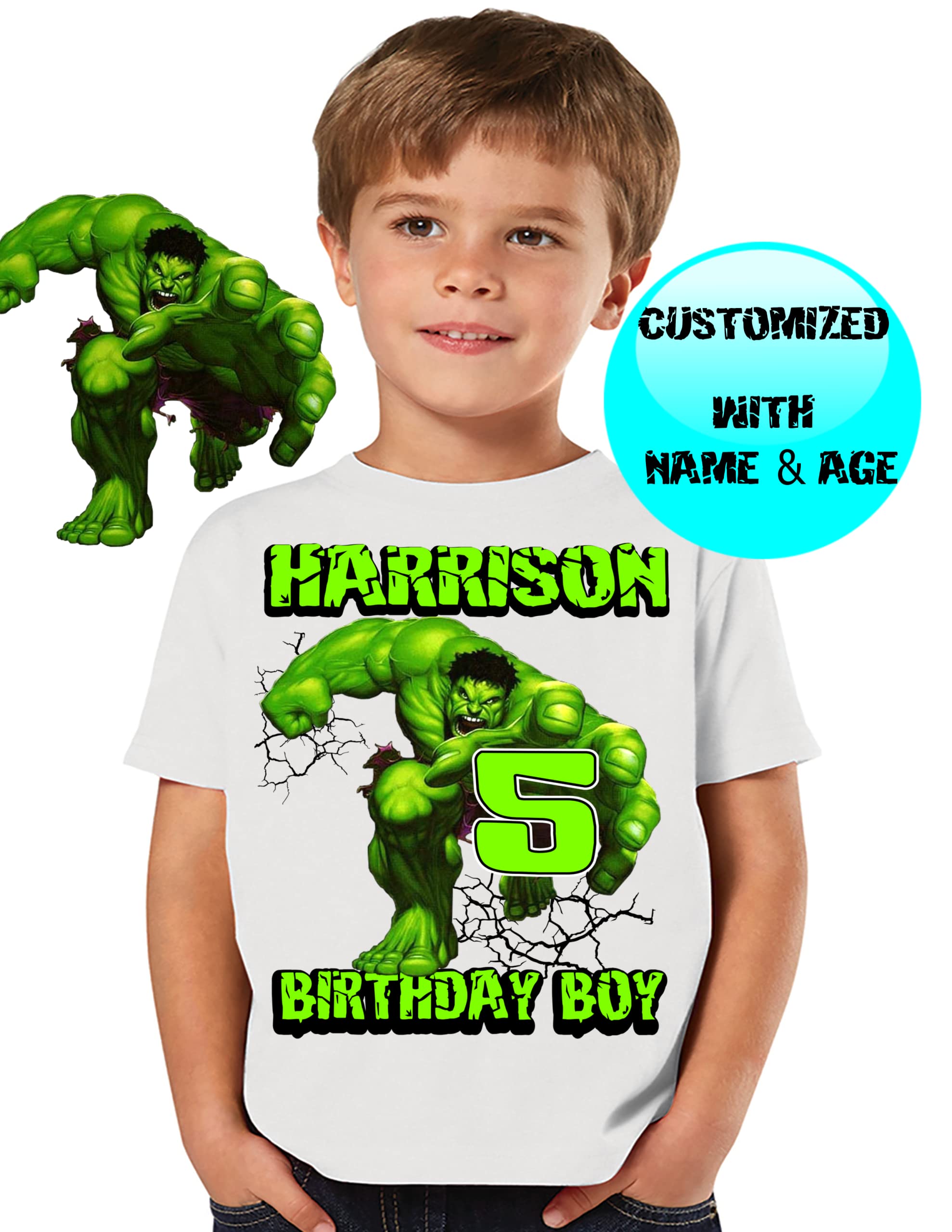 Personalized Custom Birthday T-Shirt with Name & Age - Family Matching Birthday Party Outfits, Superhero Theme for Kids & Adults | Perfect for Birthday Celebrations, Photo Shoots & Gifts
