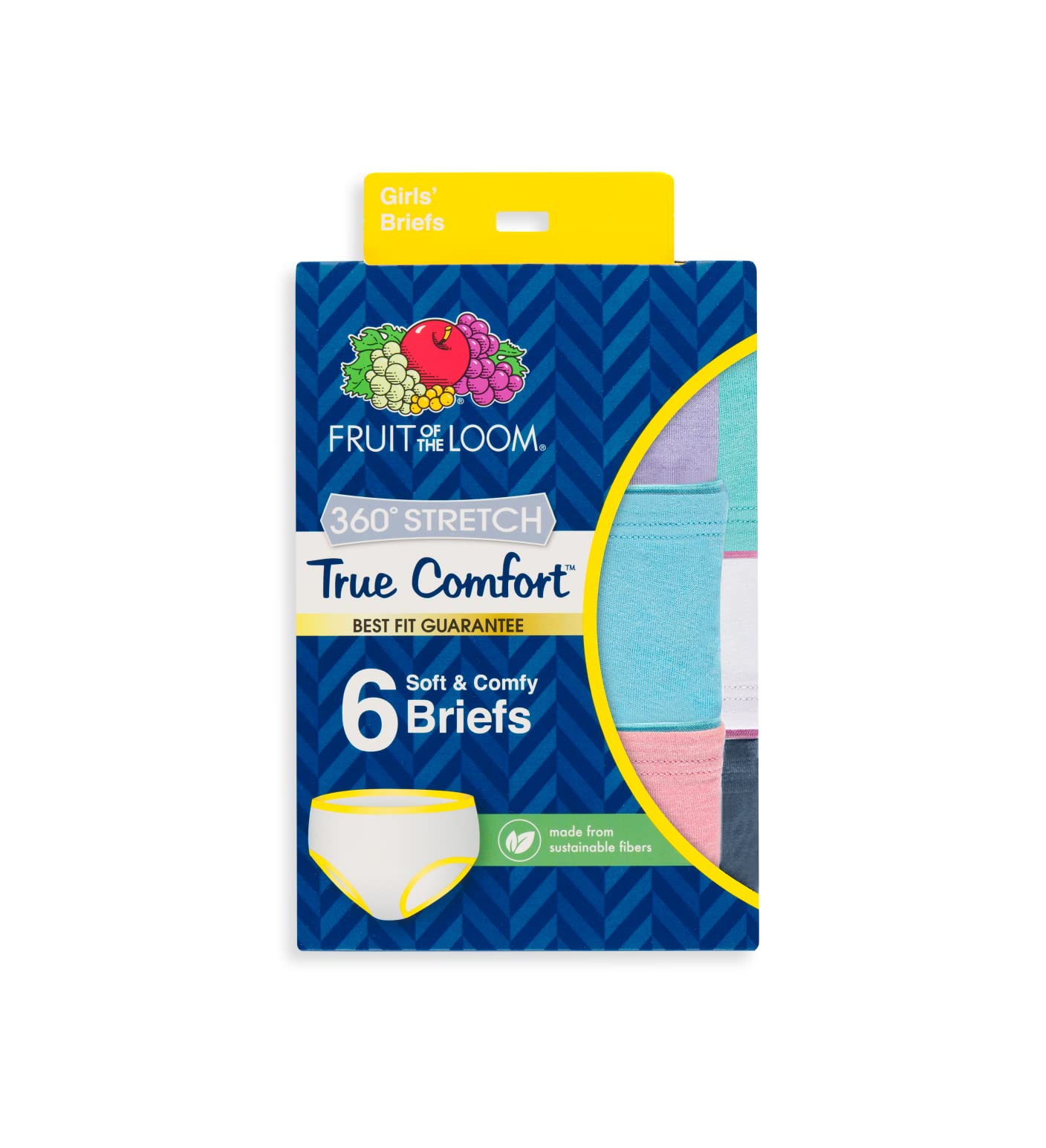 Fruit of the Loom Girls' 360° Stretch Modal Underwear - Soft Breathable Panties for Kids & Teens - Perfect for School, Sports & Everyday Comfort