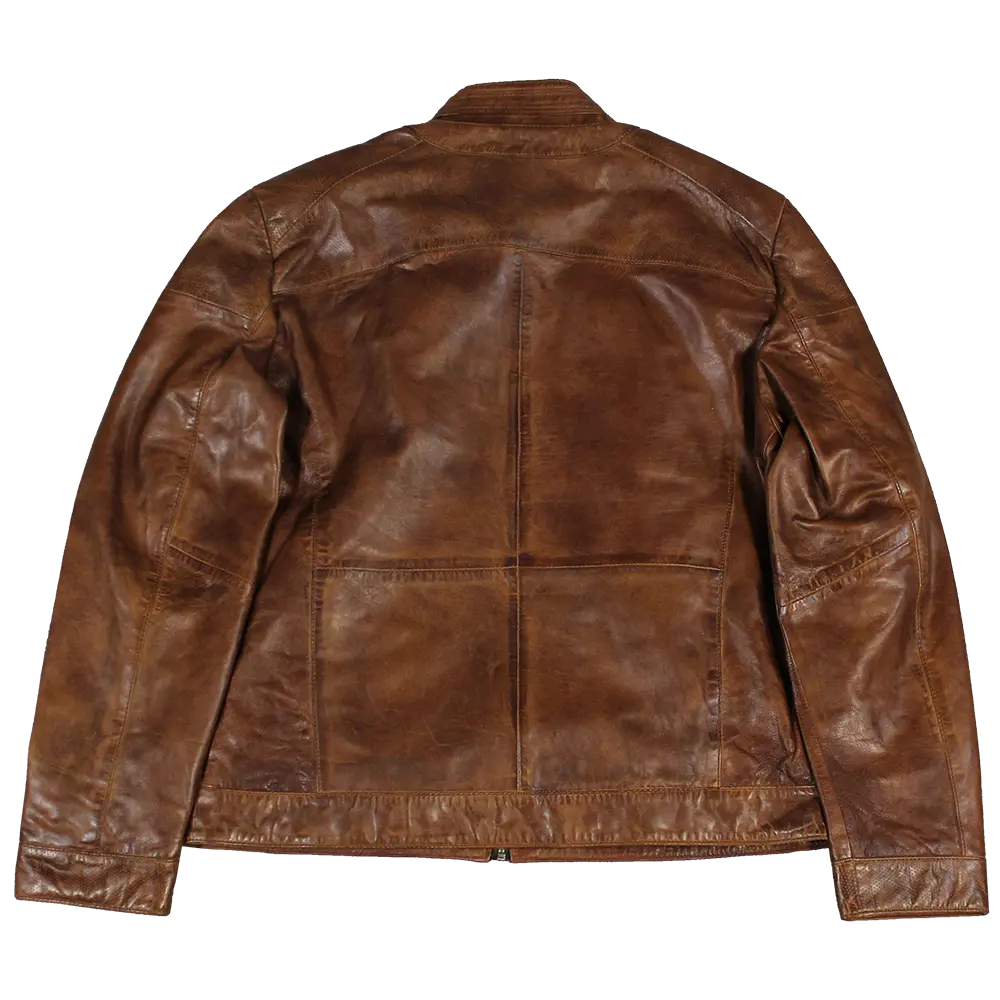 BOL Men's Snap Collar Leather Racer Jacket - Stylish Motorcycle Biker Jacket for Casual & Outdoor Riding - Perfect for Motorcycle Enthusiasts & Fashionable Streetwear