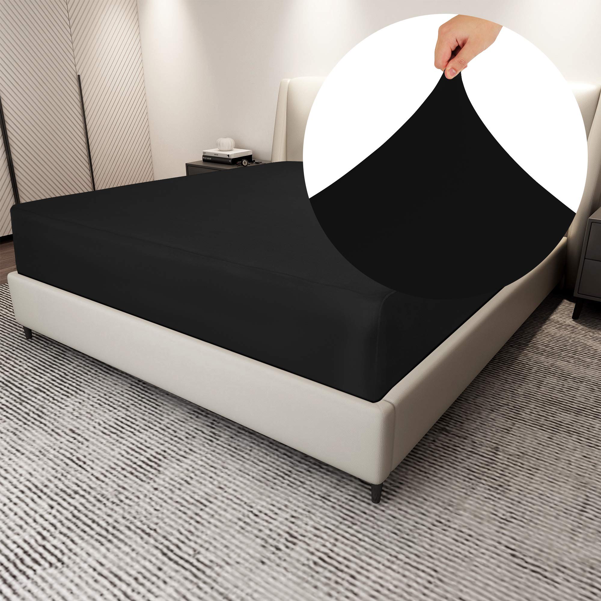 N&Y HOME Deep Pocket Fitted Sheet - Full Size, Ultra Soft & Wrinkle Free for Comfortable Sleep
