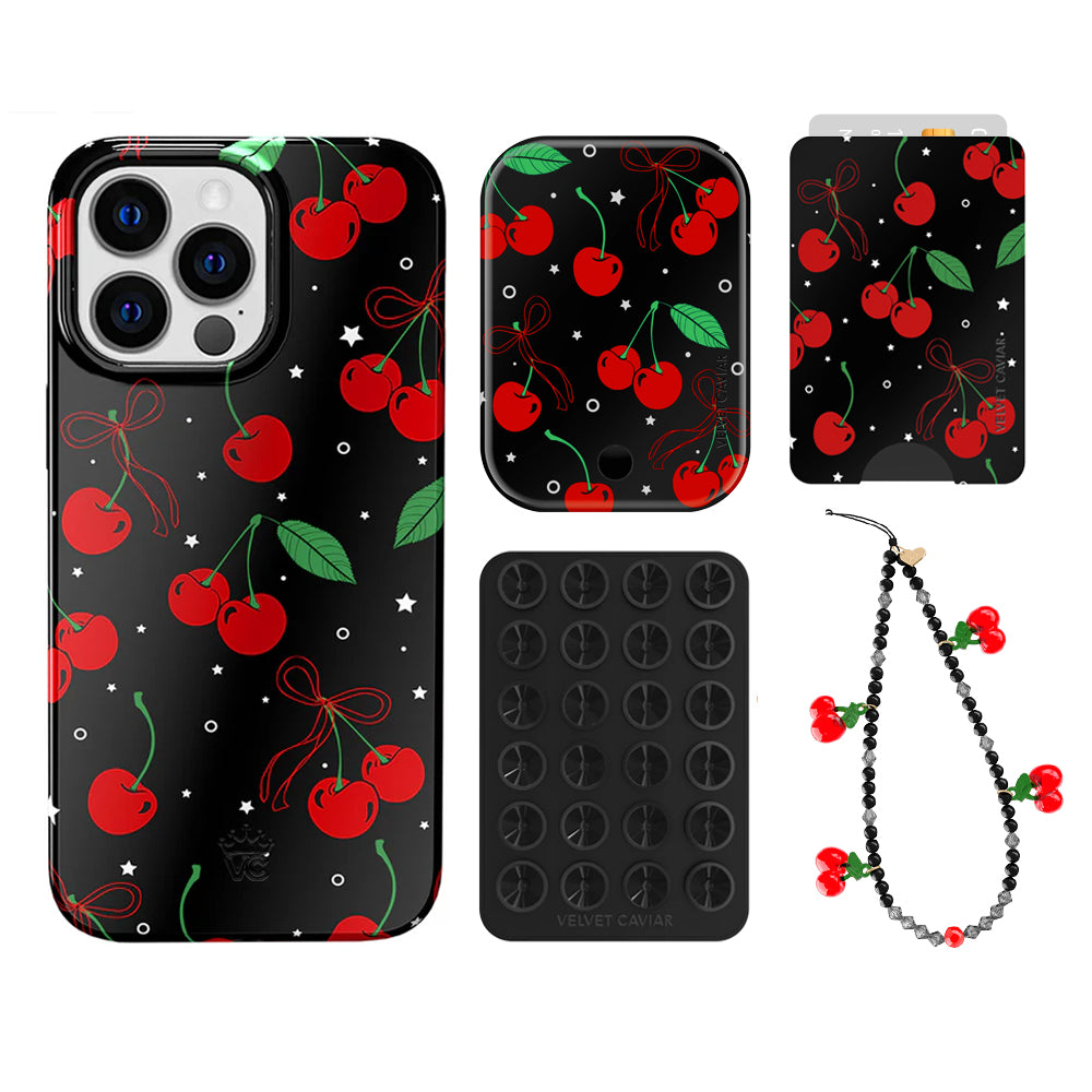 Cherry On Top iPhone Wallet Case with Card Holder - Slim Protective Phone Cover for iPhone 13/14/15 Pro Max - Perfect for Travel, Shopping & Everyday Use