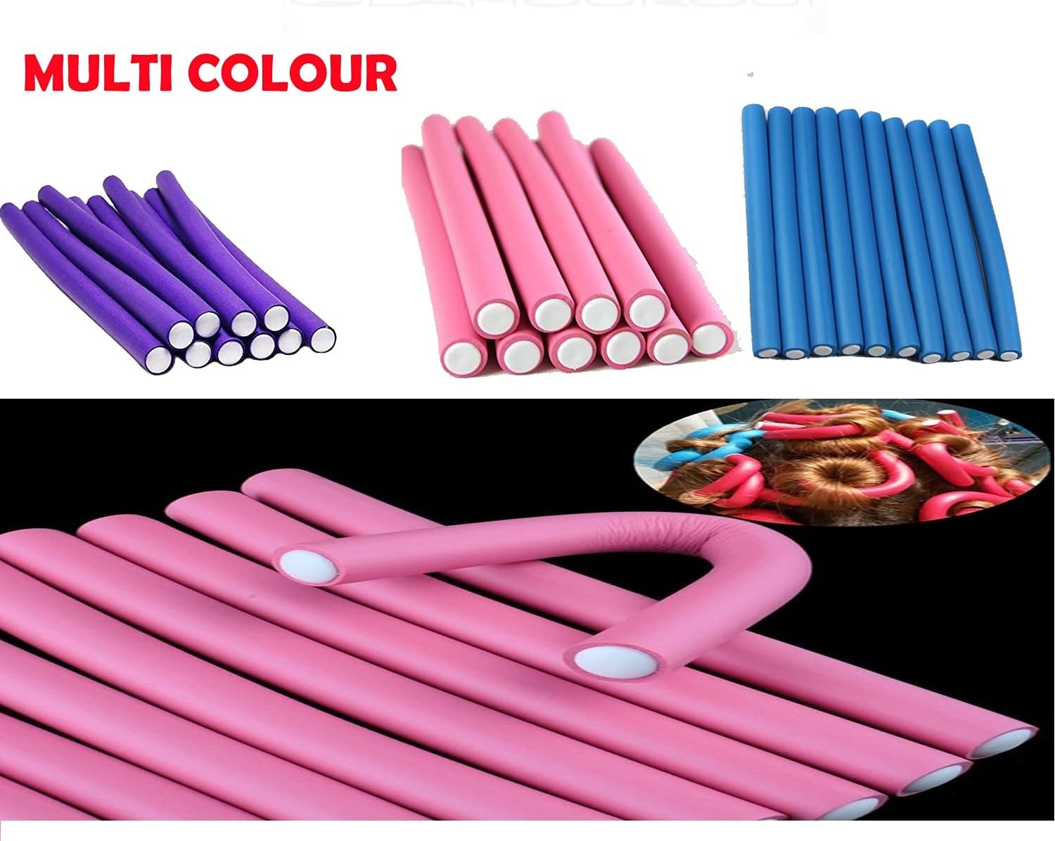 Professional Hair Roller Curler for Women - Blue, Heatless Hair Curling Set for Long & Short Hair - Perfect for Home, Salon, Parties & Special Occasions