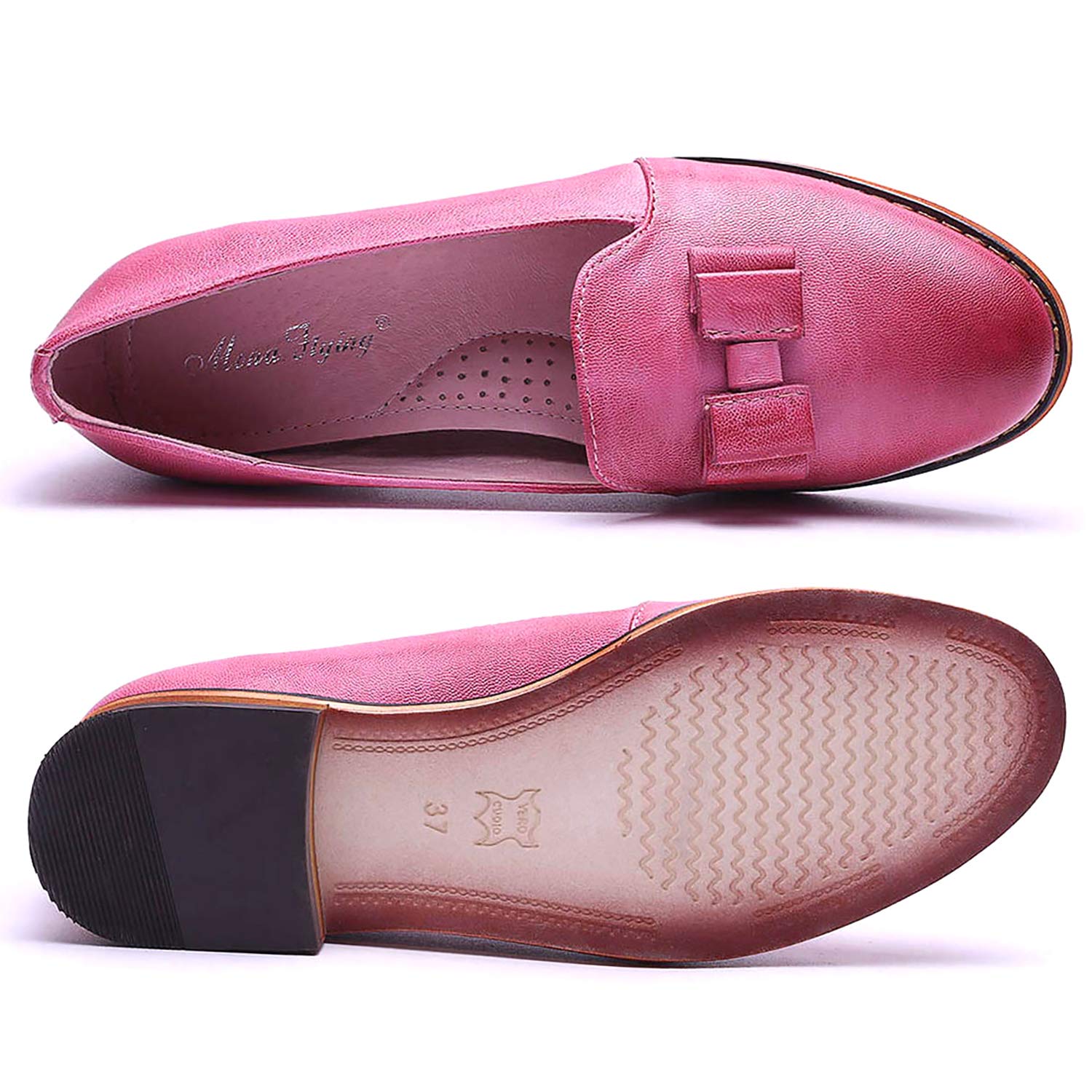 Women's Leather Bow Penny Loafers - Business Casual Slip-On Flats for Office Work | Comfortable & Stylish Ladies Shoes for Professional Wear & Daily Commute