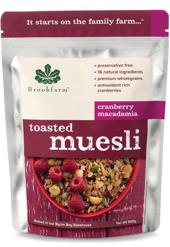 Brookfarm Toasted Macadamia Muesli with Cranberry - Premium Breakfast Cereal with Nuts & Dried Fruits - Perfect for Healthy Morning Meals & Snacks