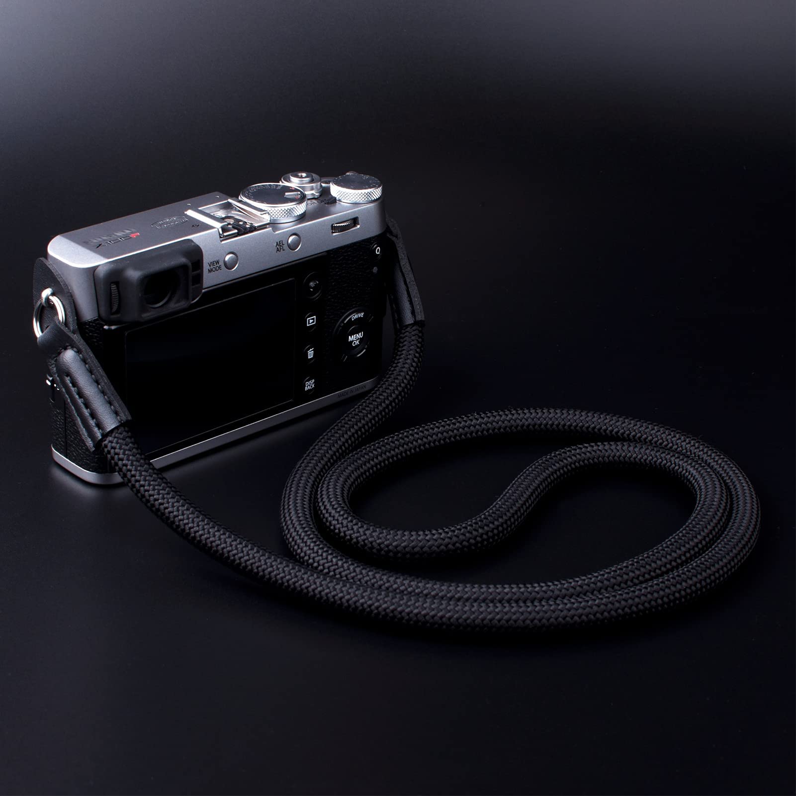 VKO Camera Strap - Durable Climbing Rope Neck & Shoulder Strap for DSLR, SLR, Mirrorless Cameras with Round Hole Interface (100cm, Black) - Perfect for Travel, Hiking & Outdoor Photography