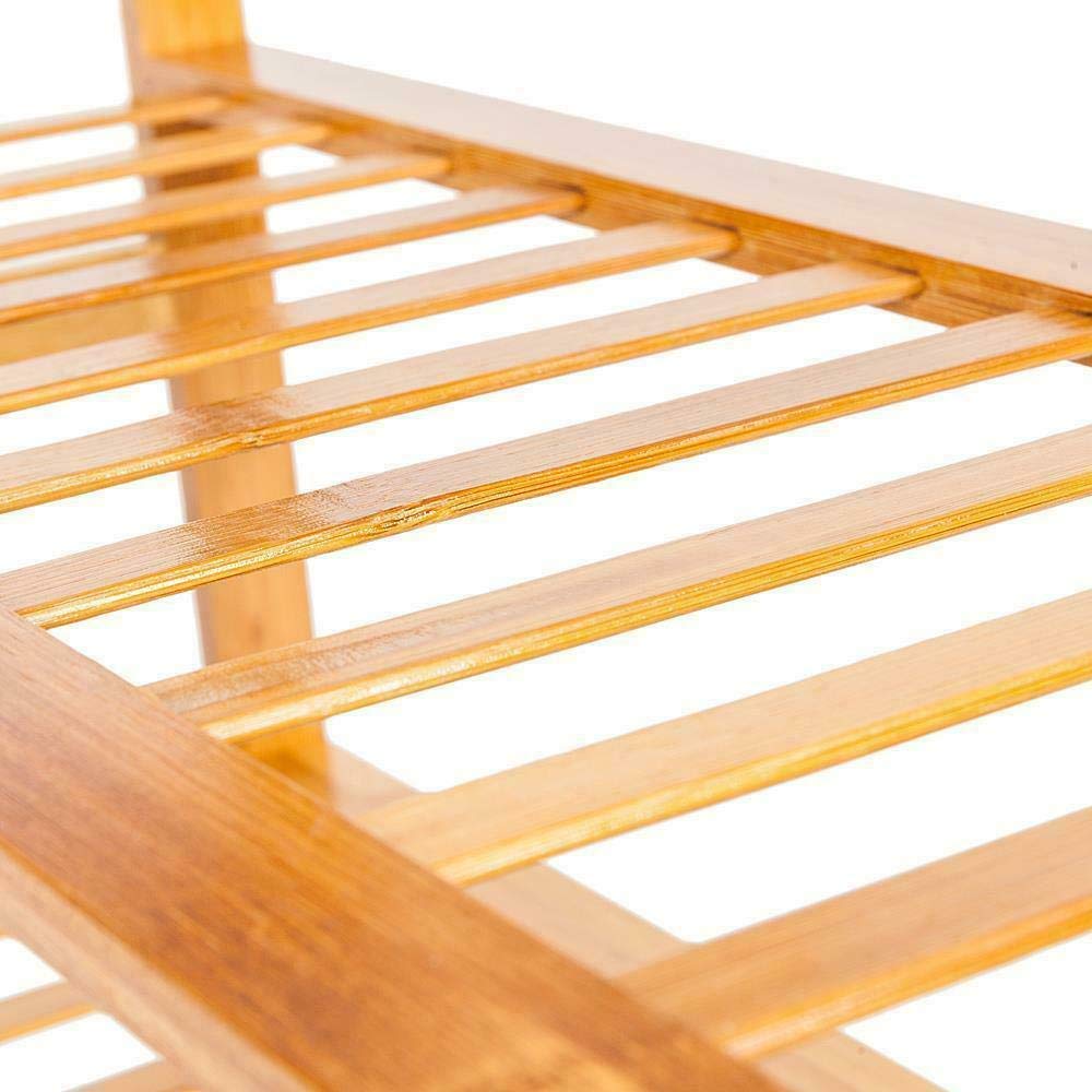 4-Tier Natural Bamboo Shoe Rack Organizer - Sturdy Wooden Shoe Storage Shelf for Entryway, Closet & Bedroom Organization - Space Saving Shoe Stand for Men, Women & Kids