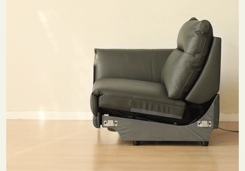 Premium Electric Recliner Sofa with Genuine Cowhide Leather - Adjustable, Multi-Functional, Comfortable for Living Room, Home Theater, and Office Use