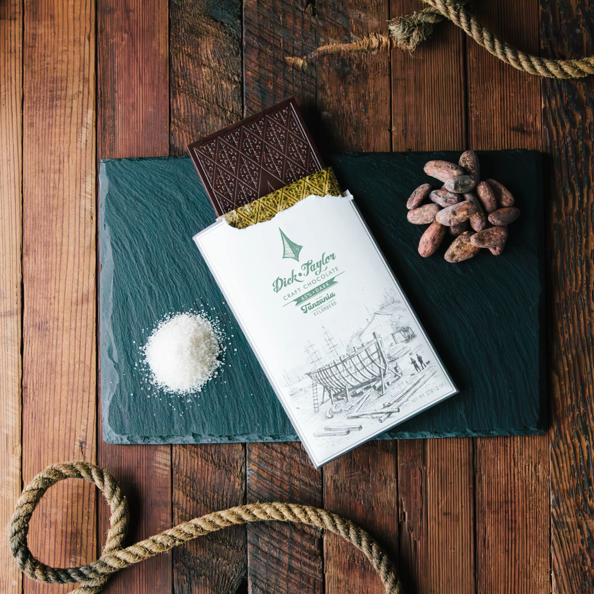 Dick Taylor Kilombero Tanzania 65% Dark Chocolate Bar - Premium Single Origin Cacao - Perfect for Gifting, Baking & Gourmet Desserts