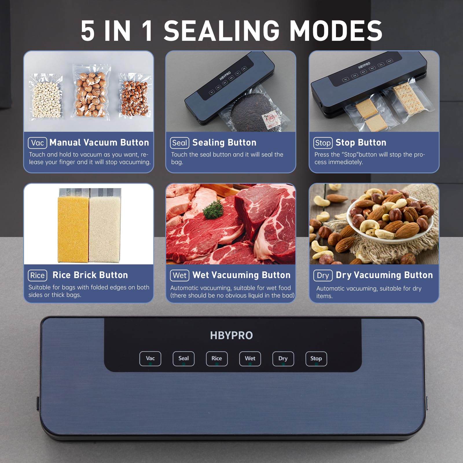 Powerful 65kPa Vacuum Sealer Machine - Compact Automatic Food Sealer for Dry & Wet Foods | One-Touch Operation | Ideal for Meal Prep, Sous Vide & Food Storage