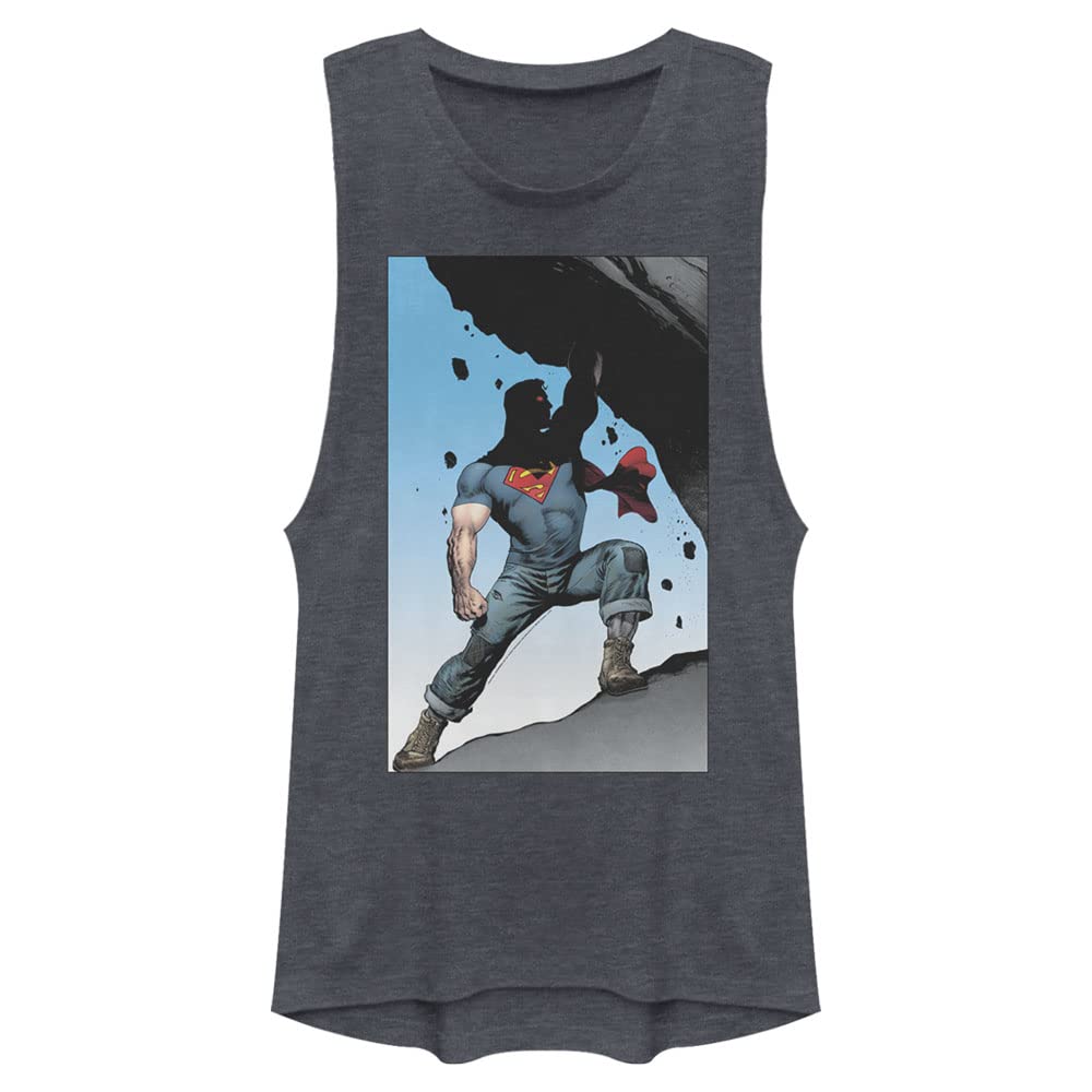 Warner Brothers Superman Power Women's Muscle Tank Top - Superhero Graphic Tee for Fitness & Casual Wear - Perfect for Workouts, Gym, Cosplay & Everyday Fashion