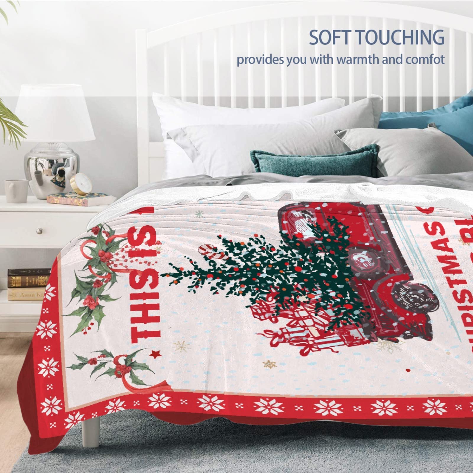 Soft Microfiber Flannel Throw Blanket 120x90 Inches - Lightweight Cozy Blankets for Couch, Bed, Sofa & Chair - Perfect Gift for Birthday, Thanksgiving & Christmas - Great for Family Movie Nights & Winter Snuggling