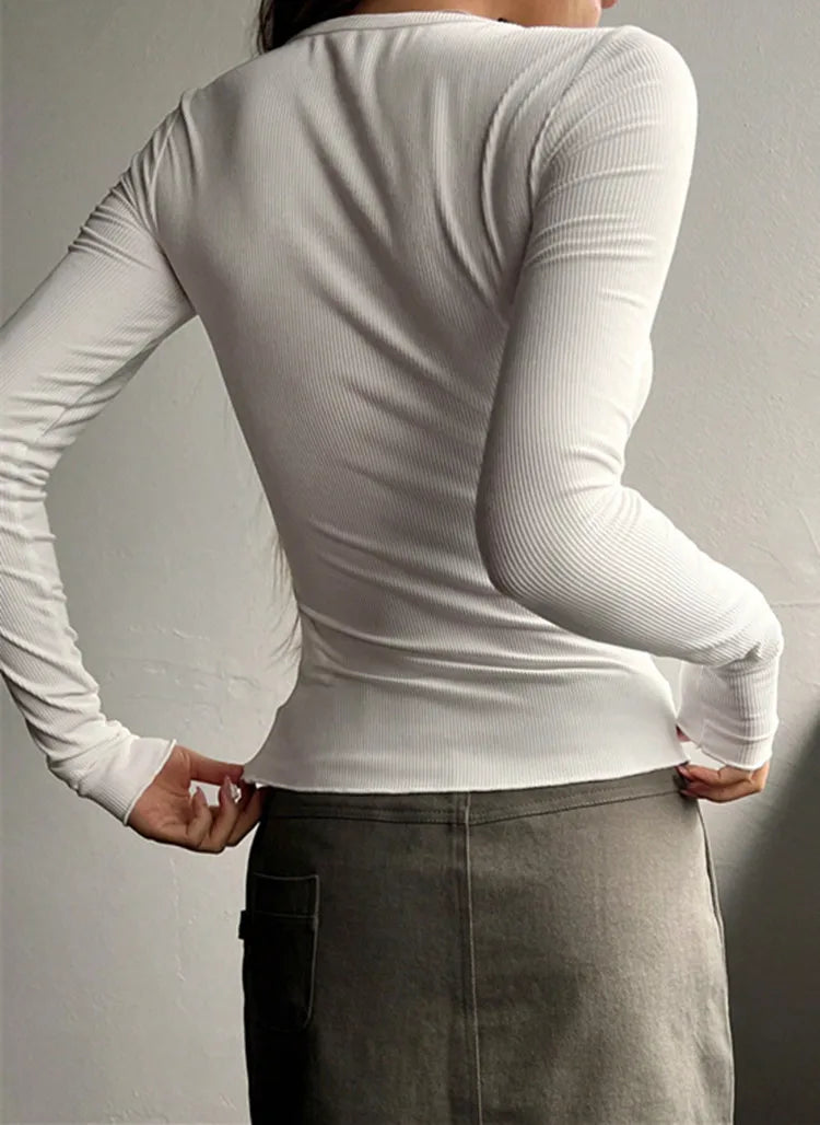 Cozy Winter Fashion Button Ribbed Sweater for Women - Warm & Stylish Knit Pullover for Casual Outfits & Holiday Gatherings