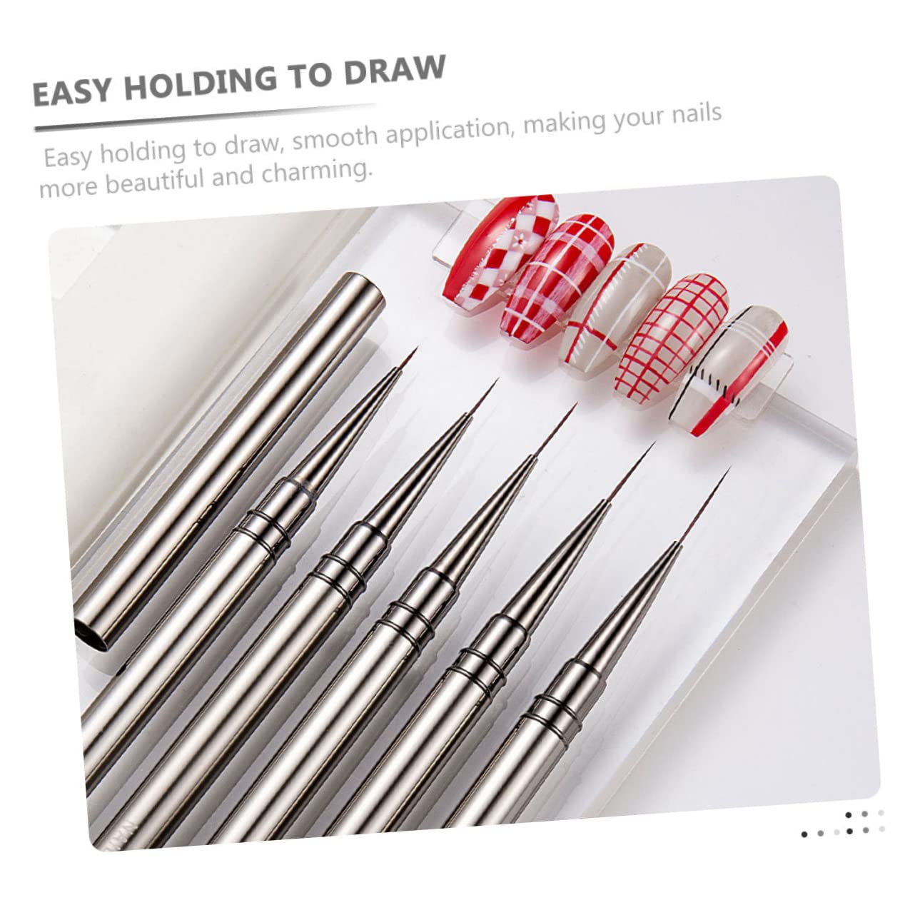 3pcs Minkissy Nail Art Drawing Pen Set - Ultra Fine Metal Tip Manicure Brush for Gel Polish & Eyeliner | Professional Nail Liner Tools for Salon & Home DIY Nail Designs