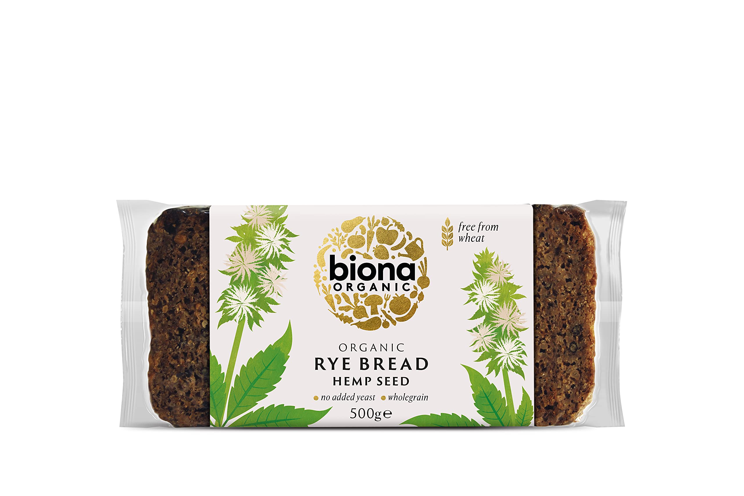 Organic Rye Hempseed Bread by Biona - 500g (Pack of 6) | Healthy Vegan Gluten-Free Artisan Loaf | Perfect for Breakfast, Sandwiches & Healthy Snacking