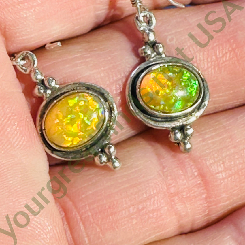 14K Sterling Silver Opal Stud Earrings for Women - Hypoallergenic & Dainty Jewelry Gift for Birthday, Anniversary & Everyday Wear