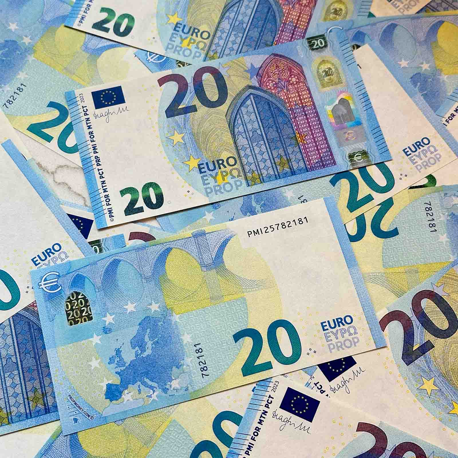 20 Euro Prop Money - Realistic Fake Banknotes for Movies, TV Shows, and Educational Use