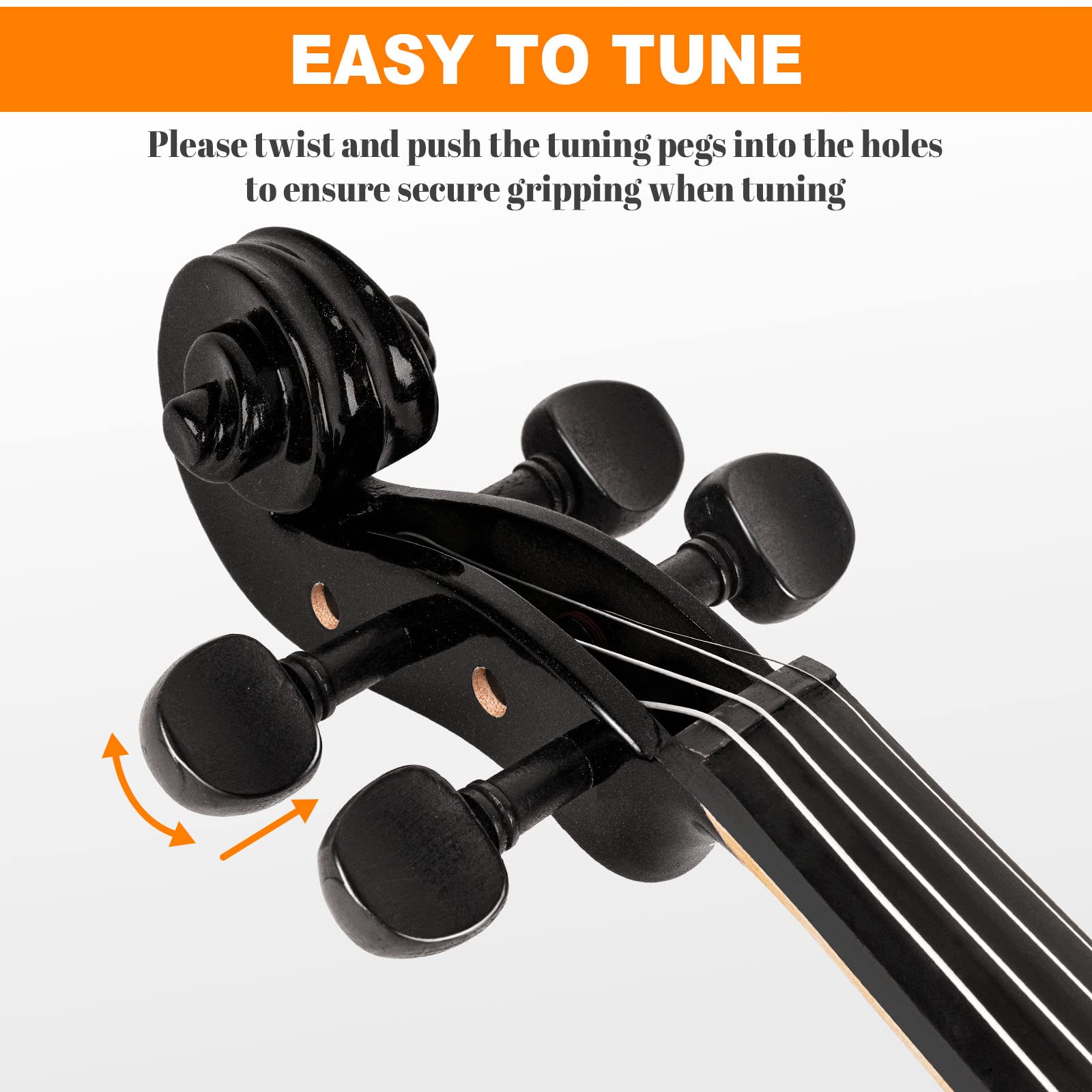 Vangoa 4/4 Full Size Electric Violin - Solid Wood Silent Electric Fiddle with Ebony Fittings & Beginner Kit for Adults & Teens (Black Metallic) | Perfect for Practice, Performances & Studio Recording
