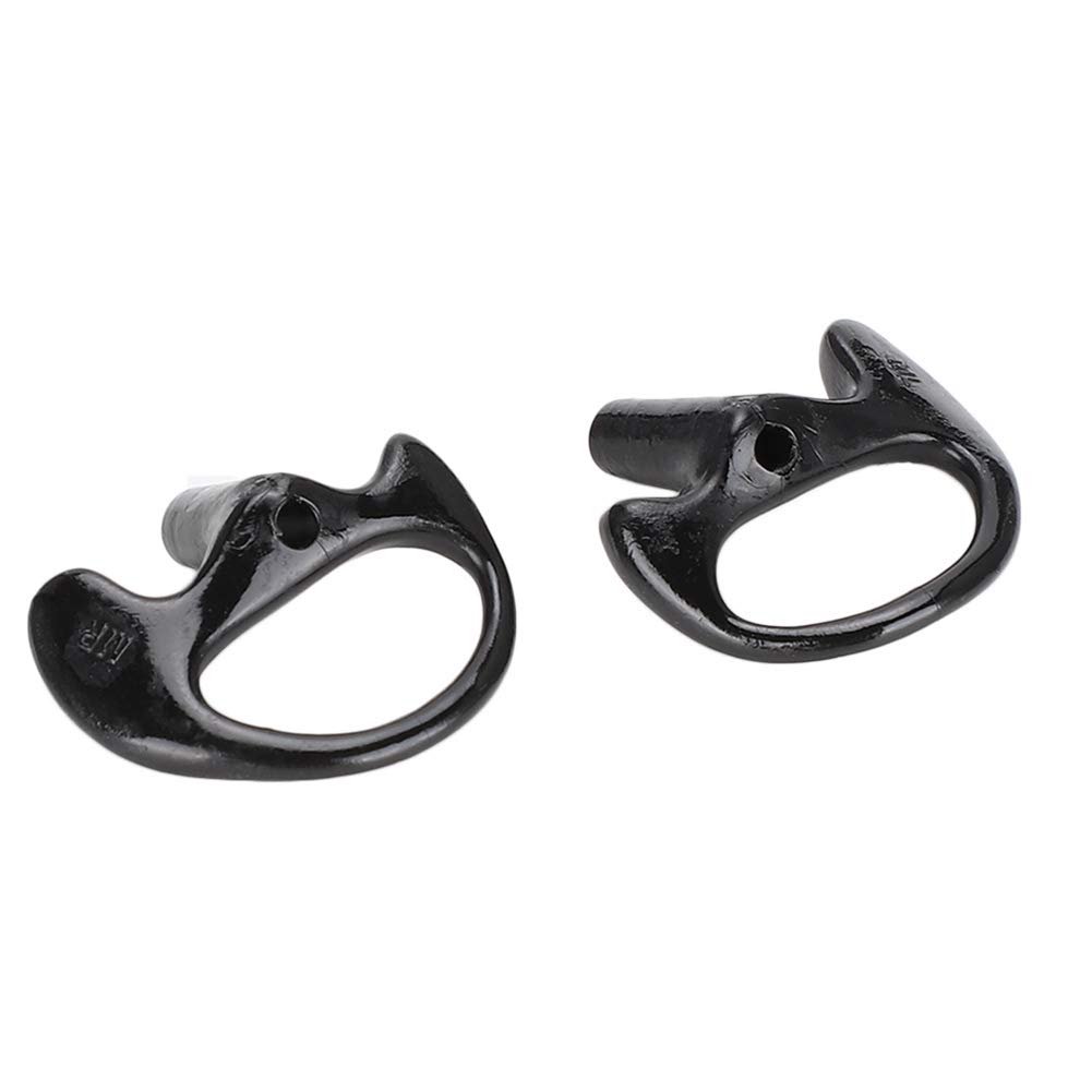 Dioche Radio Earpiece - Comfortable Black Silica Gel Ear Mold Replacement for Most Coil Tube Audio Kits (Large, Both Ears) - Perfect for Security, Law Enforcement, and Event Staff Communication