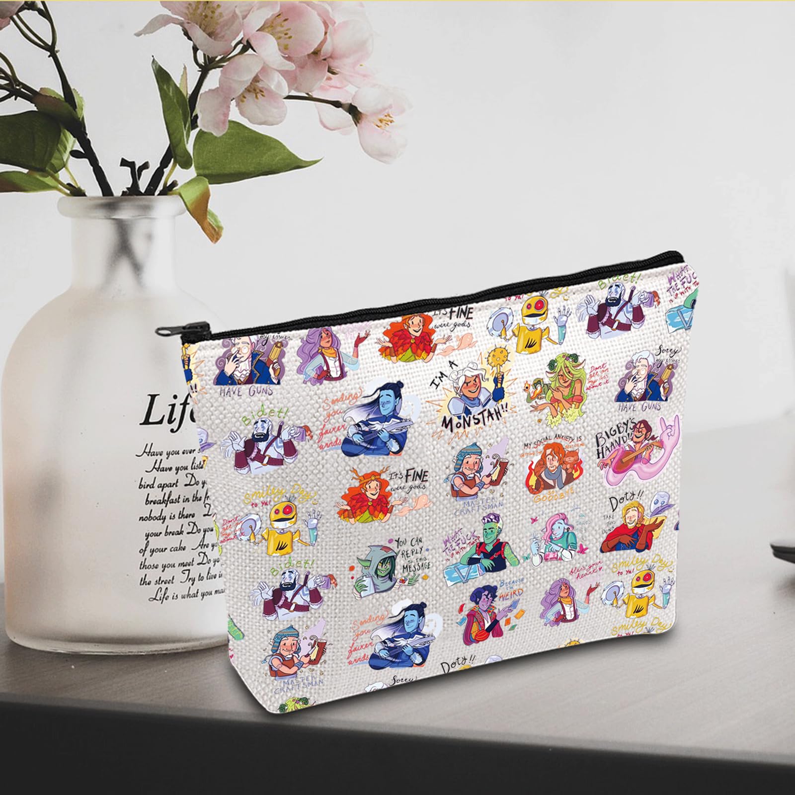 Critical Role Inspired D&D Cosmetic Bag - RPG Game Lover Gift for Dungeon Masters & Players - Perfect for Makeup Storage & D&D Game Nights
