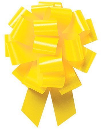 5 Inch Nas Pull String Bows - 20 Loops Yellow (Pack of 100) | Perfect for Gift Wrapping, Party Decorations & Craft Projects