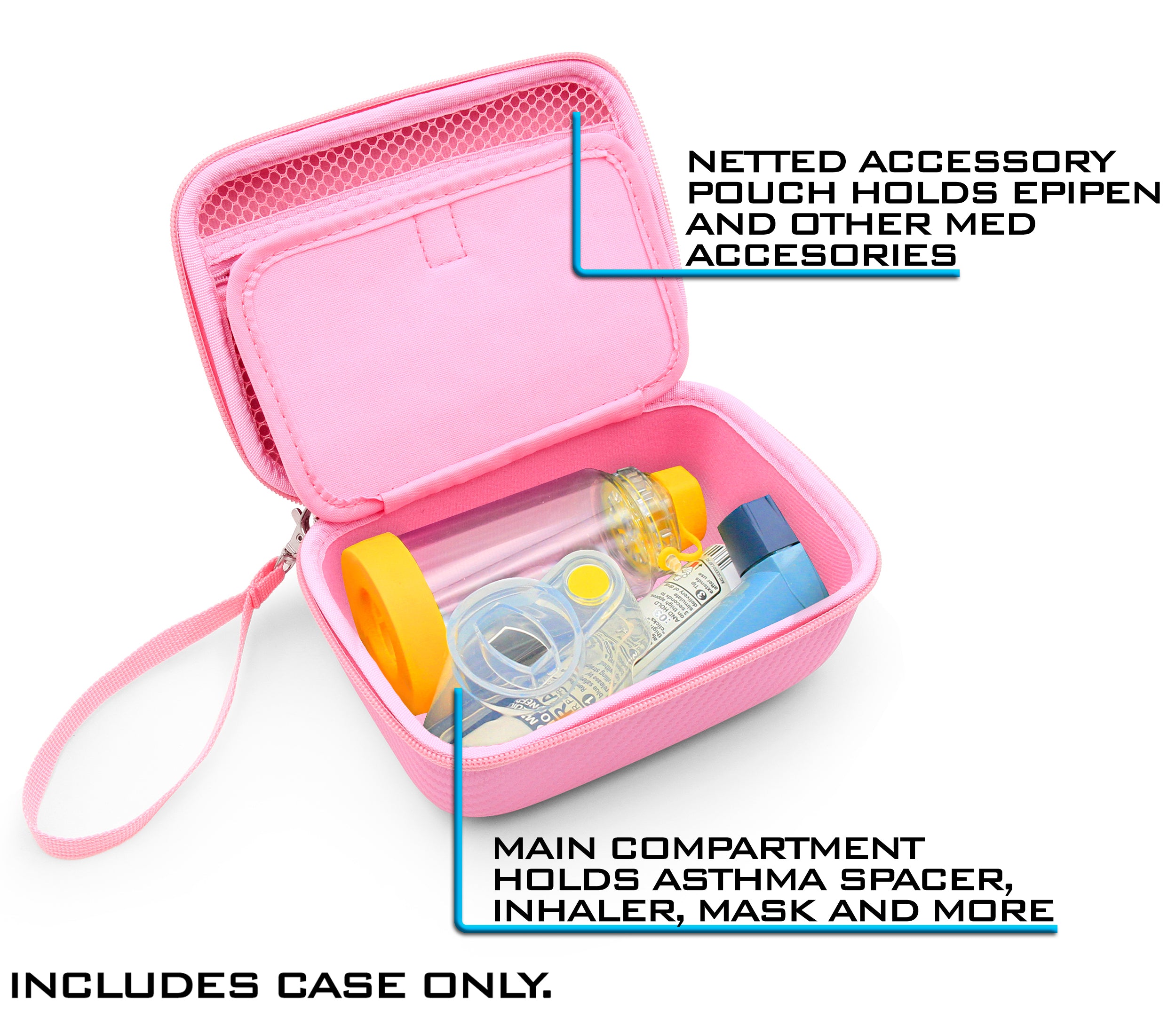 Portable Asthma Inhaler Travel Case - Professional Storage for Inhaler, Spacer & Breathing Accessories - Perfect for Travel, Gym & Emergency Use