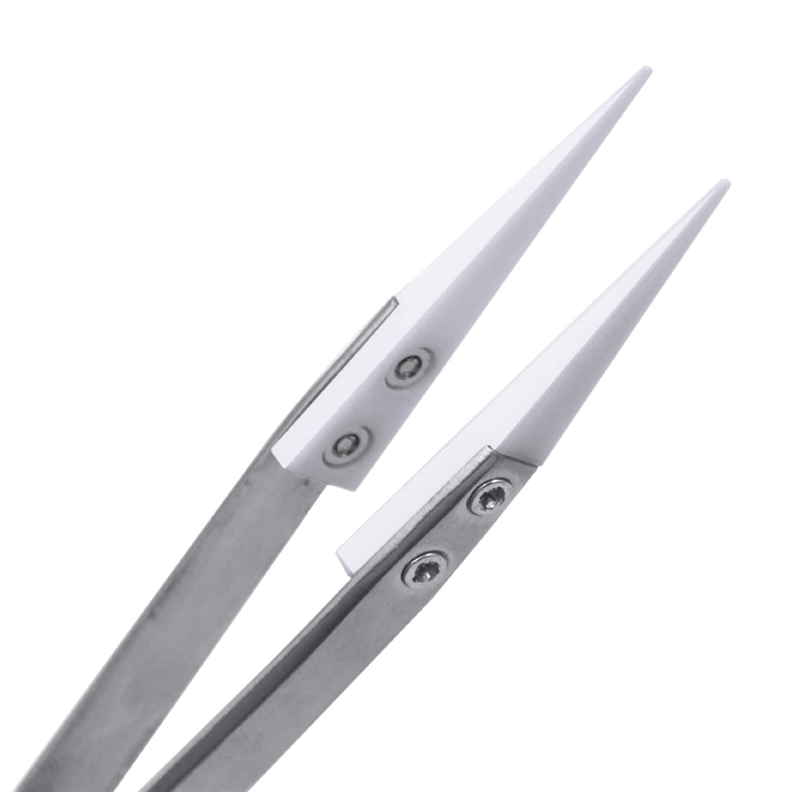 Professional Ceramic Hair Removal Tweezers - Heat Resistant & Non-Conductive Stainless Steel Body - Multi-Function Beauty Tool Kit for Eyebrow Shaping, Splinter Removal & Crafting (Silver01/Silver02) - Perfect for Home Salon, Travel & DIY Projects