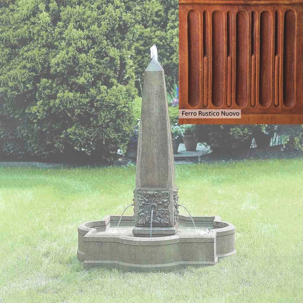 Campania International Palazzo Obelisk Fountain - Outdoor Garden Water Fountain for Patio, Yard, and Landscape Decor - Classic Italian Design with LED Lights