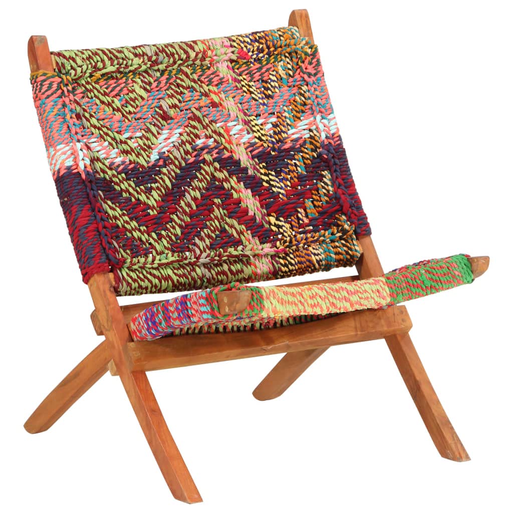 Foldable Chindi Chair - Modern Accent Sofa for Living Room & Bedroom | Comfortable Leisure & Relaxing Chair with Multicolor Fabric | Perfect for Small Spaces, Studios, Patios & Indoor Lounging