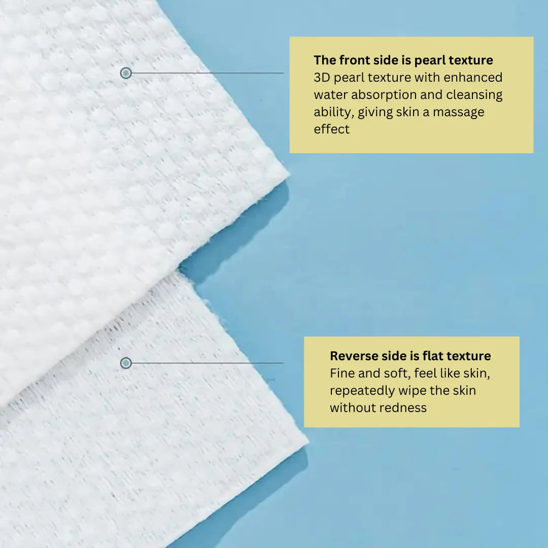 Soft Disposable Cotton Face Towels - 100% Natural & Hypoallergenic - Perfect for Travel, Gym & Skincare Routine