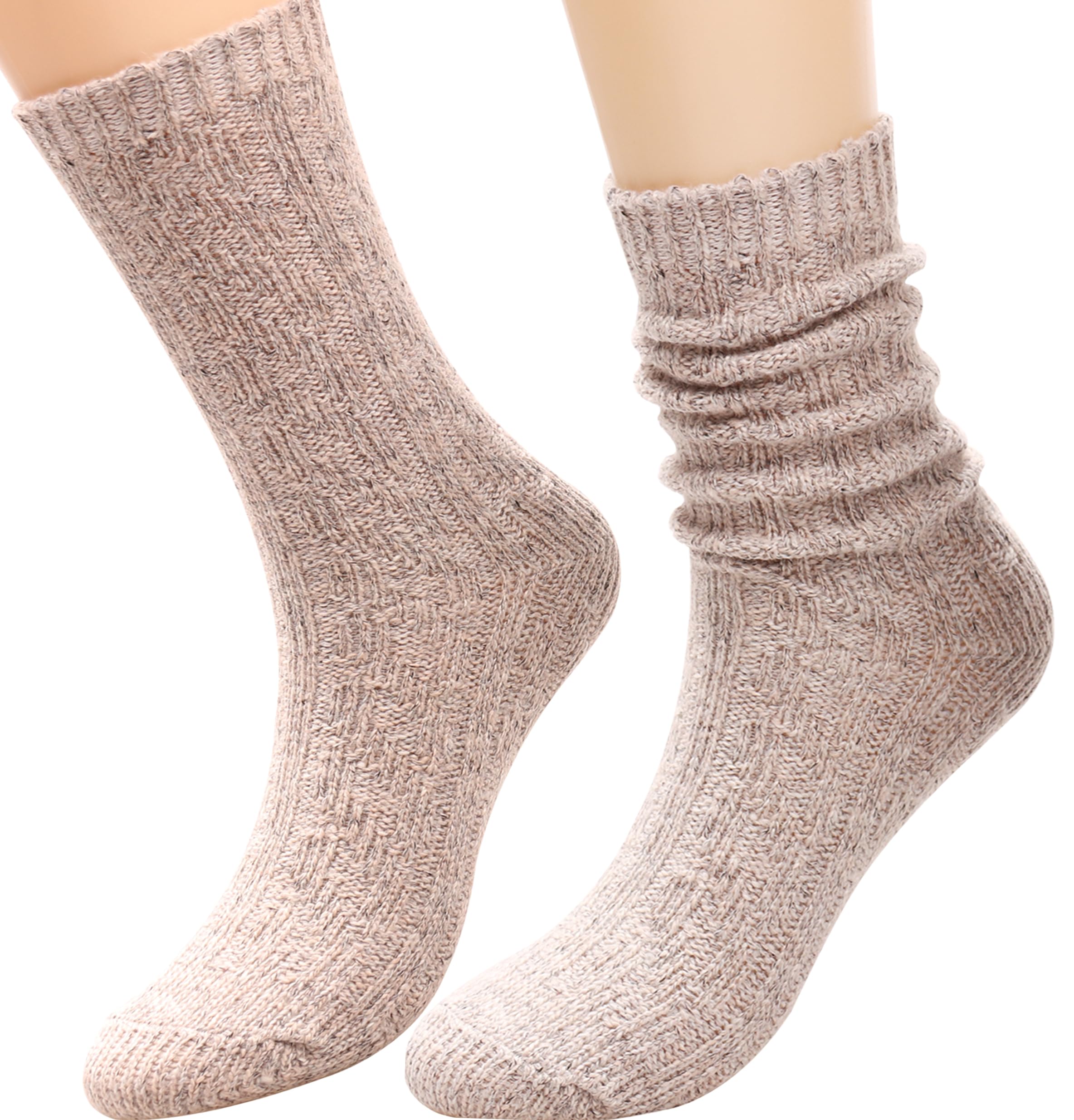 TINTAO Women's Cotton Knit Crew Socks - Thick Warm Wool Slouch Socks for Women (Size 5-10) - Perfect for Winter, Home, Office & Gift Giving #W502