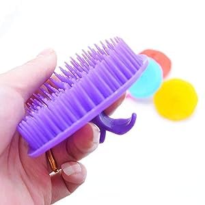Bhavya Enterprises Round Plastic Hair Washing Comb & Scalp Massager - Shower Brush for Men & Women (3-Pack, Multicolor) - Perfect for Relaxing Scalp Massage & Hair Care in Bath or Shower