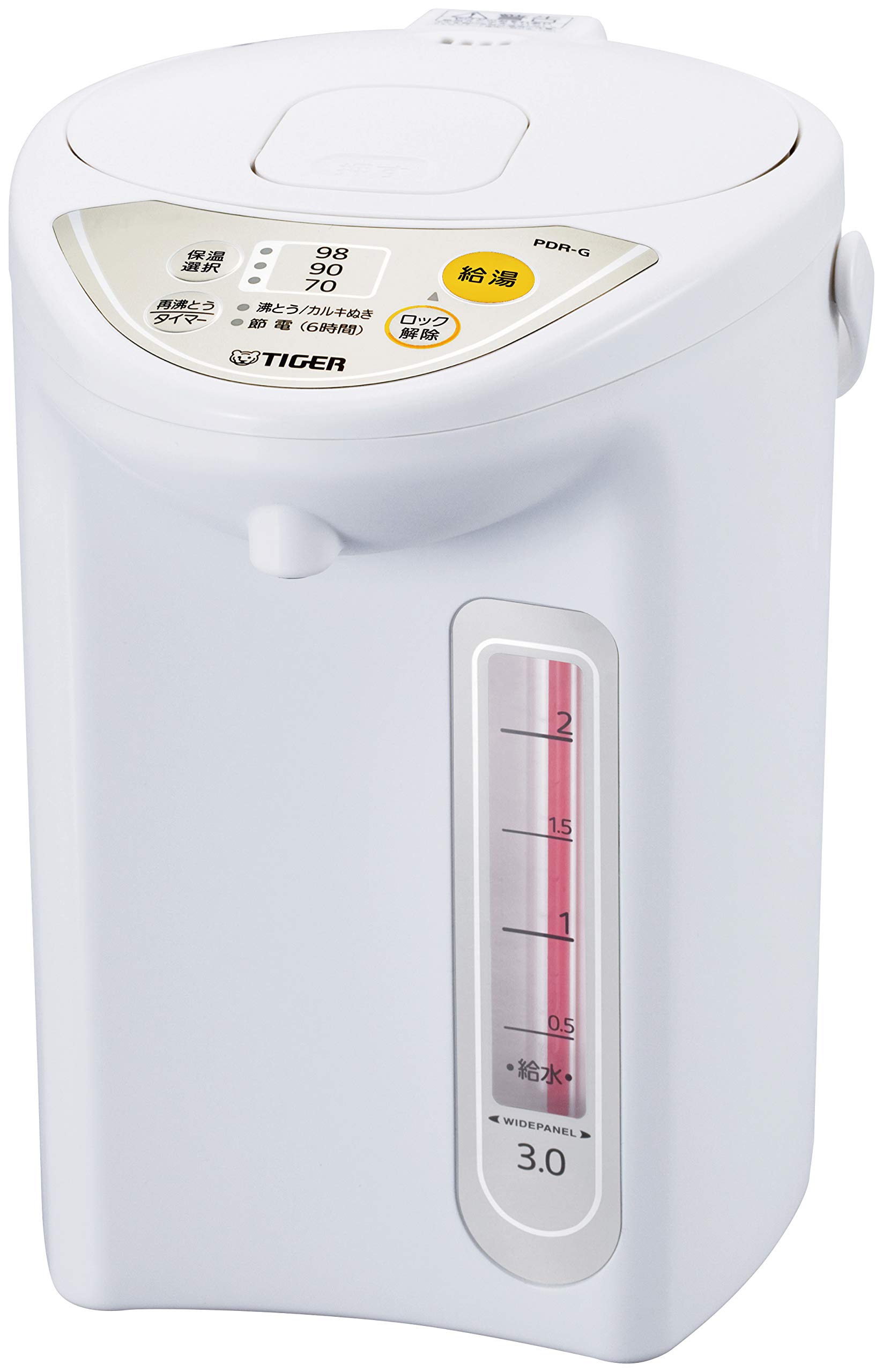 Tiger 3.0L Electric Kettle with Microcomputer Control - White (PDR-G300-W) - Perfect for Home, Office & Tea/Coffee Brewing