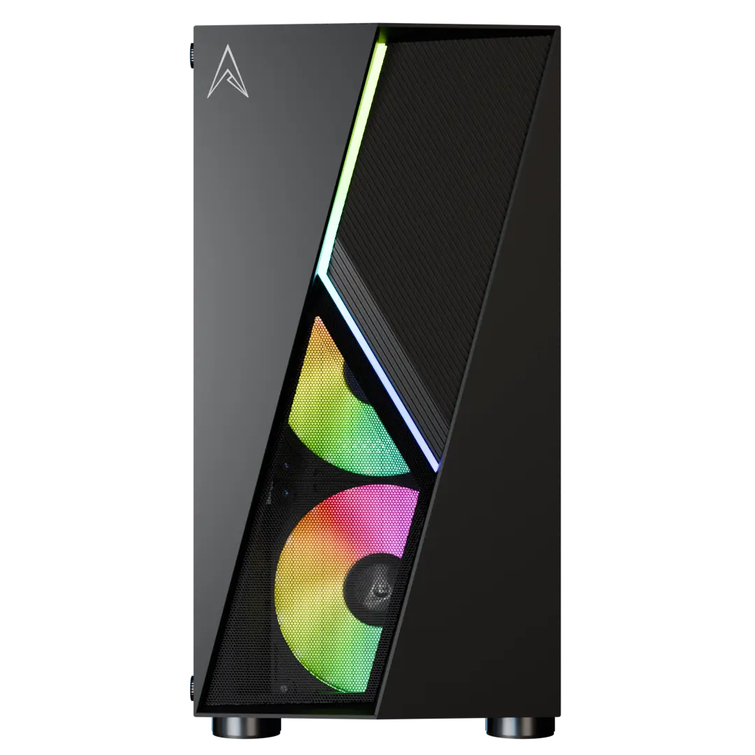 Allied Stinger RTX 4060 Gaming Desktop PC with AMD Ryzen 5 5500 Processor - High Performance 1080p/1440p Gaming, Streaming & Content Creation (Black) | Perfect for Esports, VR & Home Office Setup