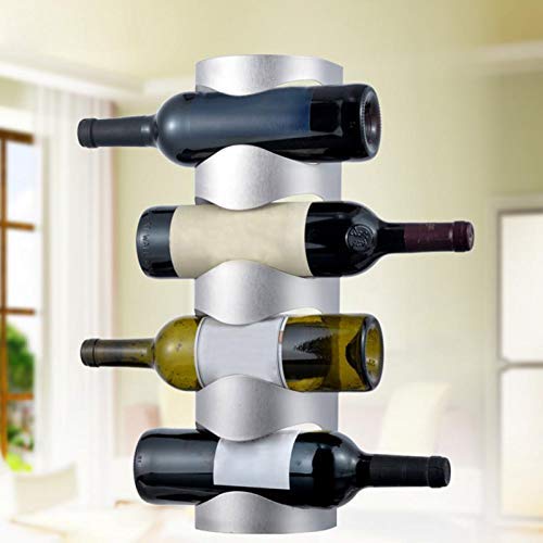 Stainless Steel Wall Mount Wine Bottle Holder Rack - Space Saving Hanging Wine Storage for Kitchen, Bar, or Dining Room Decor