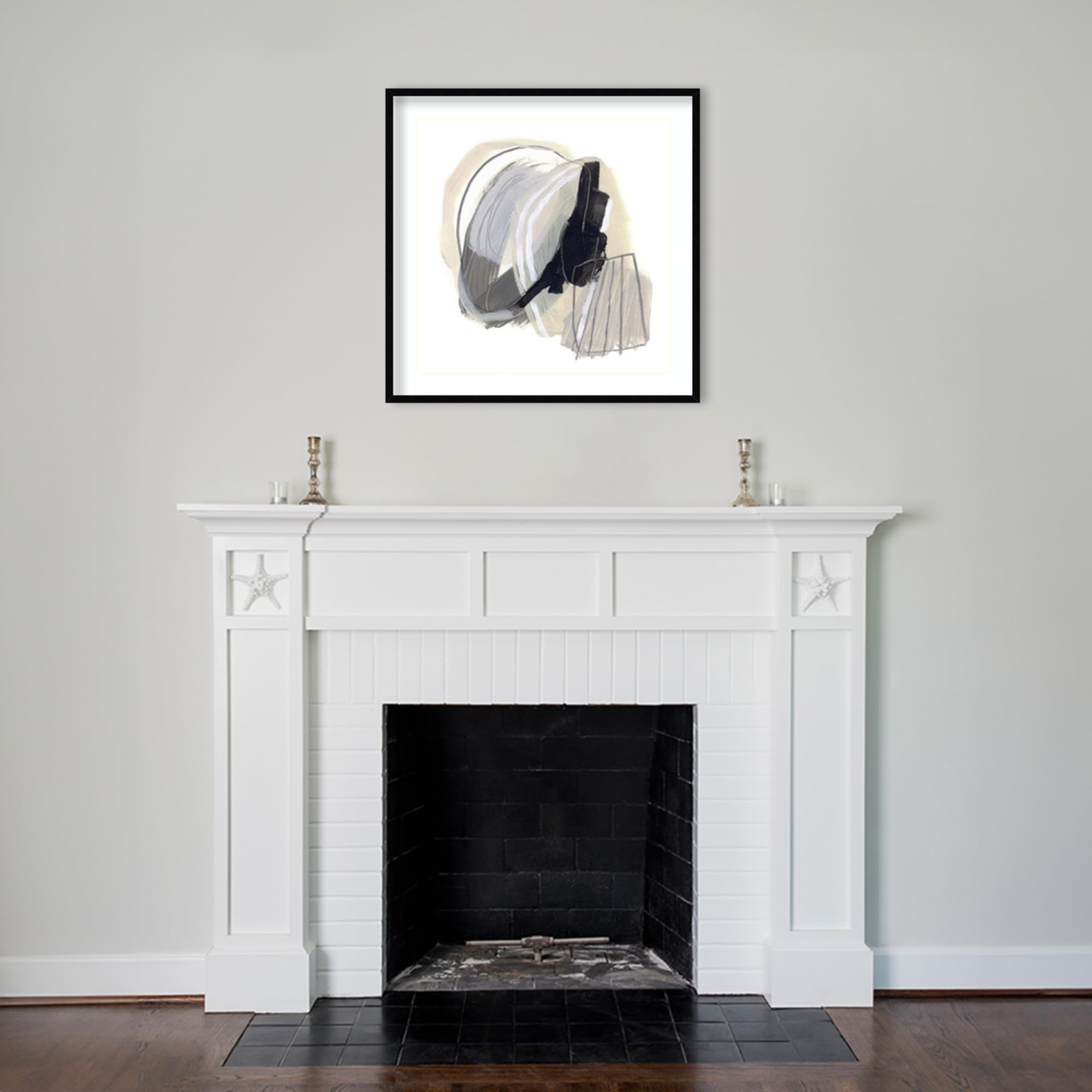 Amanti Art Framed Wall Decor - 33x33 Inch Circular Balance I Abstract Painting by June Erica Vess, Modern Contemporary Canvas Art Print for Living Room, Bedroom, Office | Home & Office Wall Decor