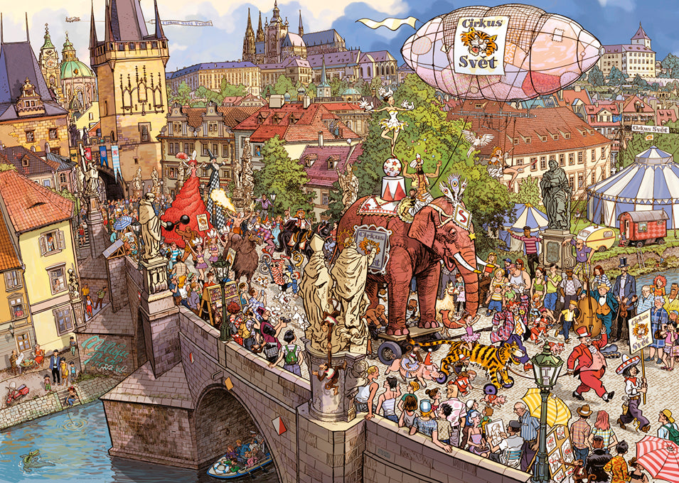 Heye 2000-Piece Triangle Jigsaw Puzzle - Gobel Knorr Street Parade Art Puzzle for Adults, Challenging Puzzle Game for Family & Friends, Perfect for Relaxation & Home Decor