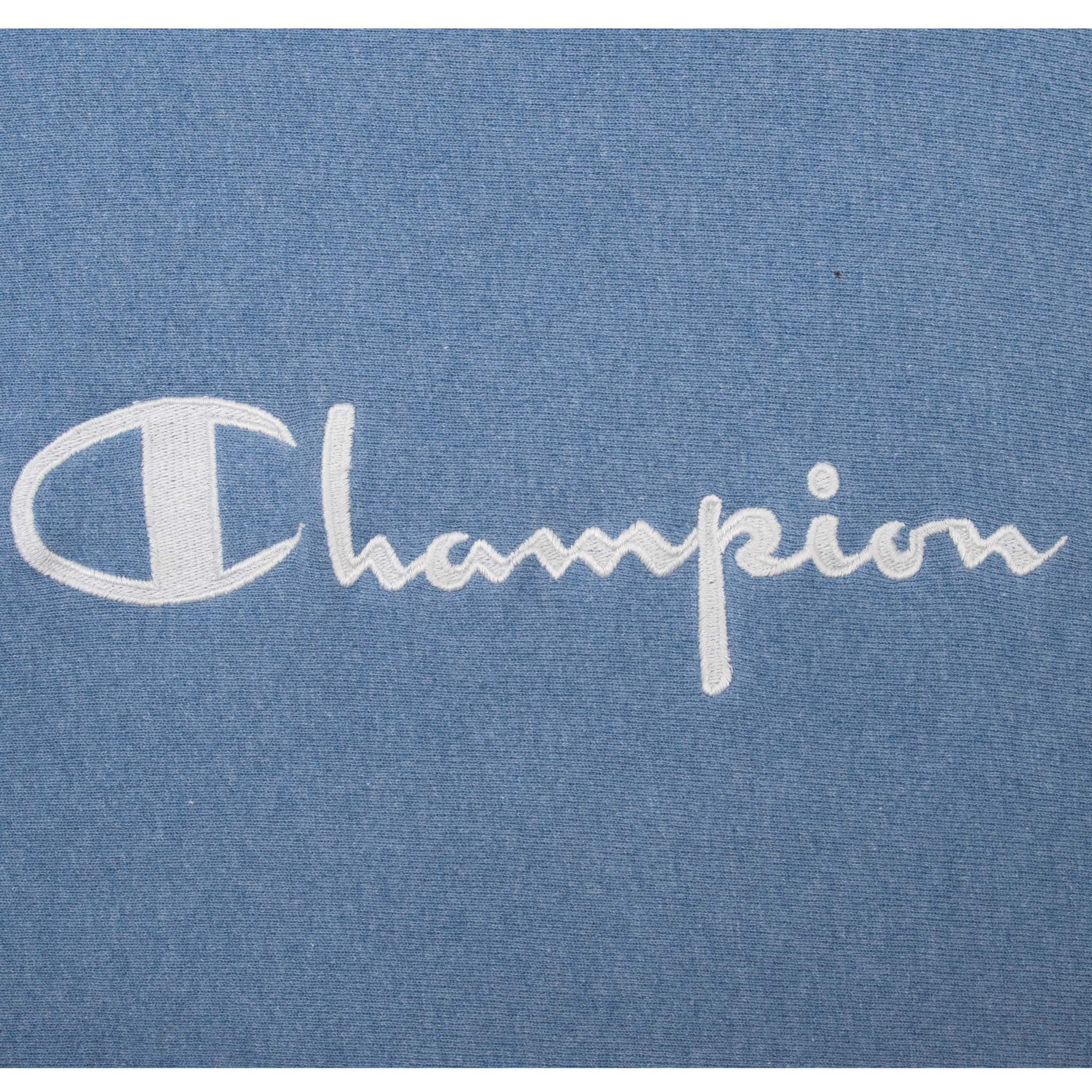 Vintage Champion Reverse Weave Spellout Blue Sweatshirt 1990s Large Made in USA - Retro Streetwear for Men & Women, Perfect for Casual Outfits, Gym, and Lounge Wear