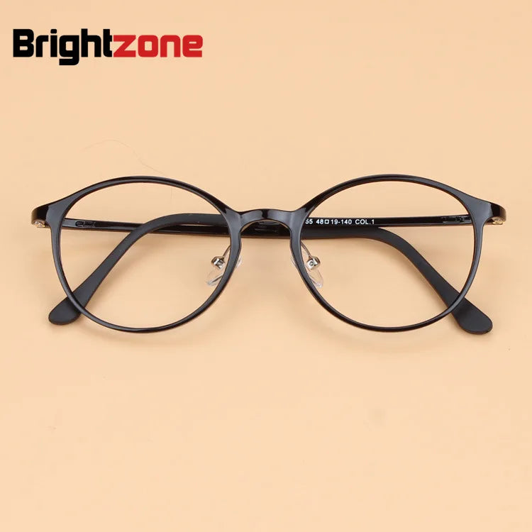 Brightzone Women's Full Rim Round Ultem Carbon Steel Eyeglasses 72055 - Lightweight & Durable Eyewear for Work, Reading & Fashion