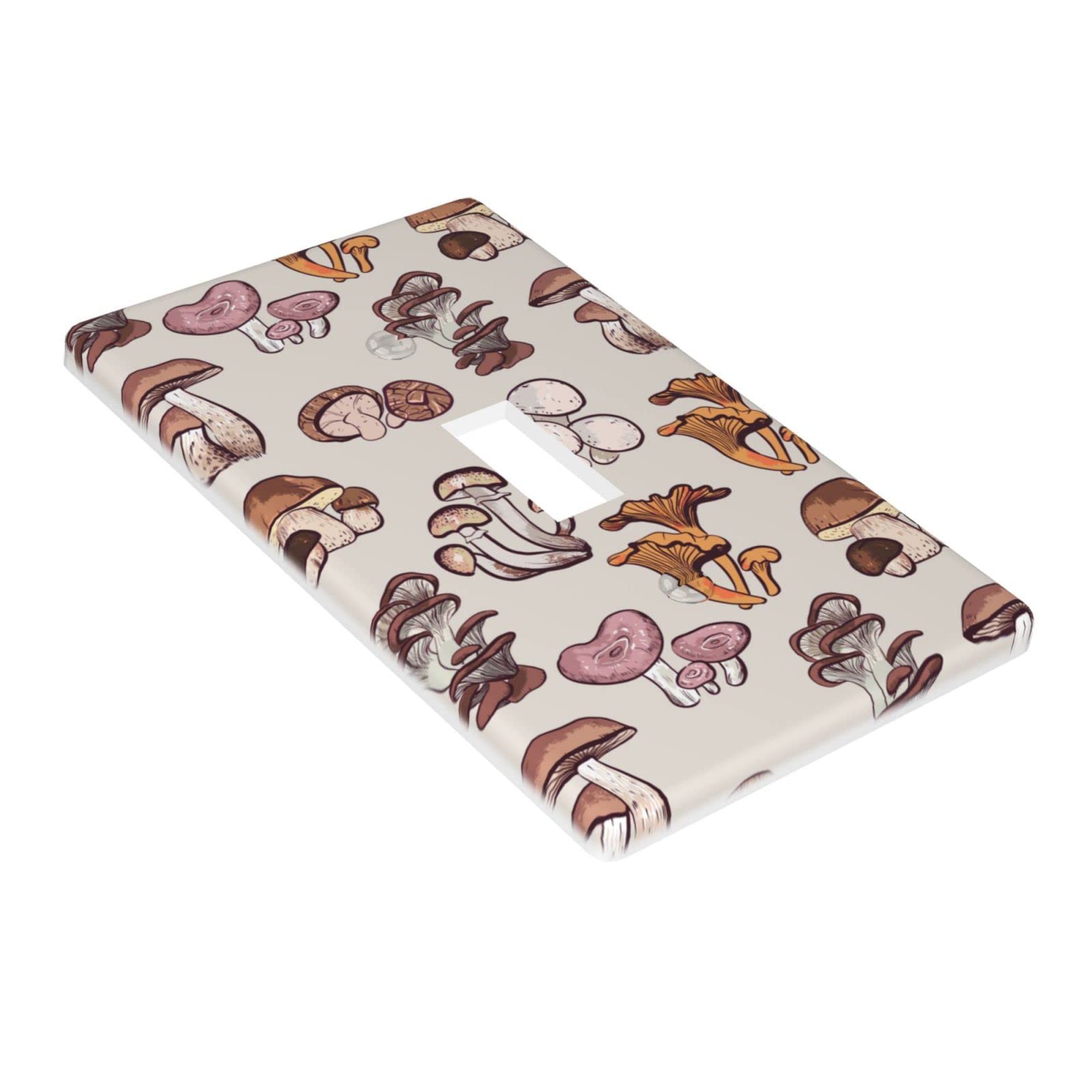 Mushroom-Themed Light Switch Plate Cover - Decorative Wall Plate for Bedroom, Kitchen & Home Decor - Perfect for Farmhouse, Boho & Nature-Inspired Interiors