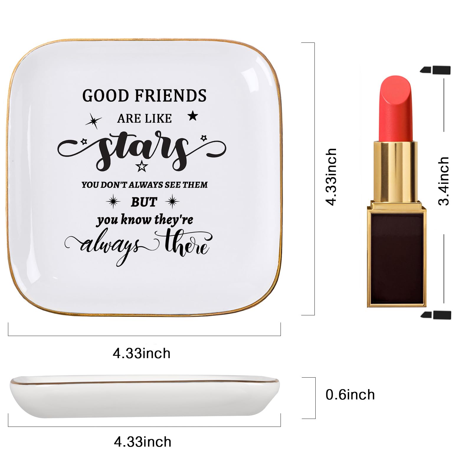 Best Friend Gifts for Women - Elegant Jewelry Tray & Trinket Dish | Unique Friendship Gifts for Birthday, Christmas, Valentine's Day & Mother's Day | Perfect for Jewelry Organization, Vanity Decor & Thoughtful Present Giving