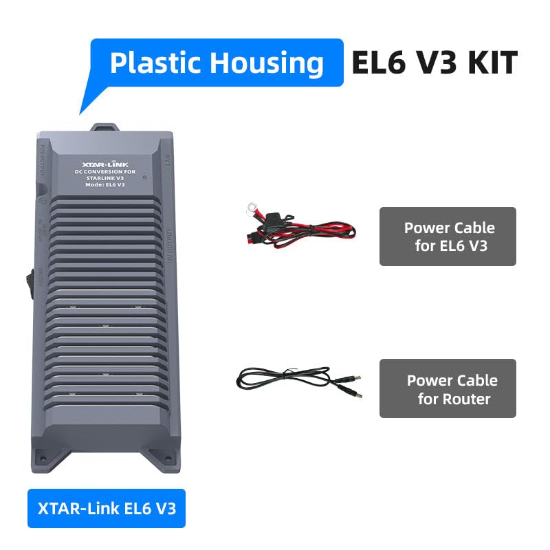 XTAR EL6 KT 12V to 56V All-in-One DC Power Supply for Starlink Standard ACTUATED (Gen 3) - Energy Efficient Converter with Reduced Power Consumption | Perfect for RV, Camping & Off-Grid Starlink Internet Setup