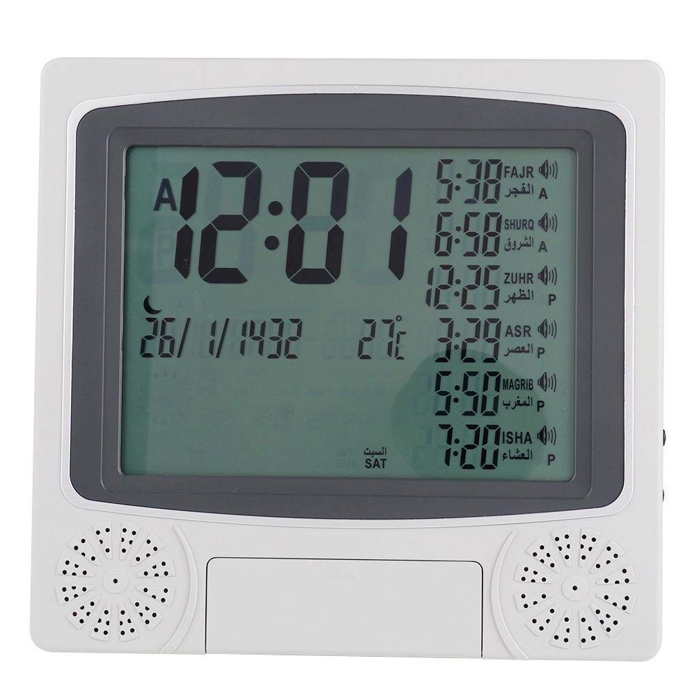 Digital Azan Clock with Prayer Timer - Muslim Prayer Alarm Table Clock (Battery-Free) - Perfect for Home, Office & Mosque Islamic Prayer Reminder