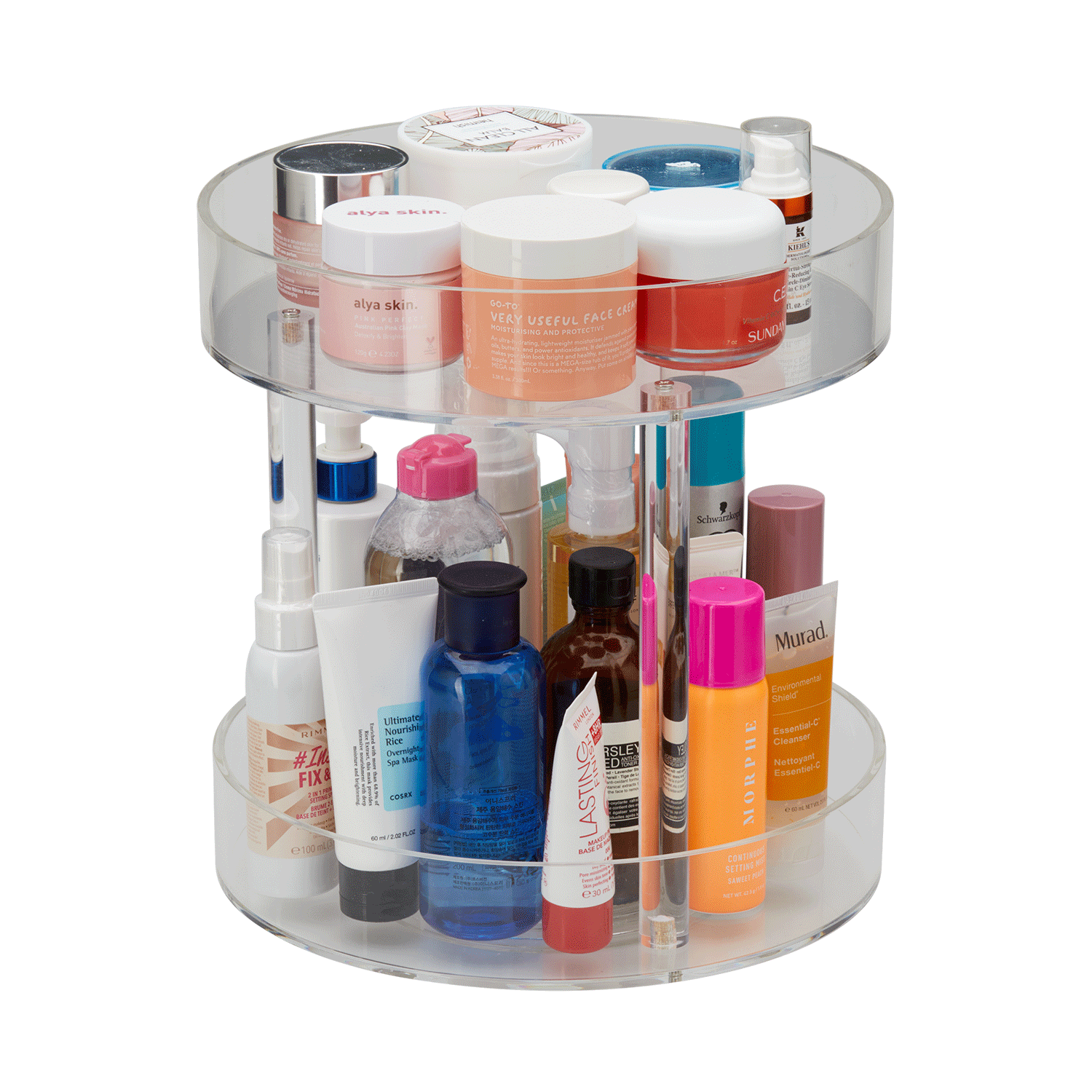 Premium Skincare Organizer Holder - Acrylic Cosmetic Storage for Bathroom & Vanity - Perfect for Serums, Creams & Beauty Products