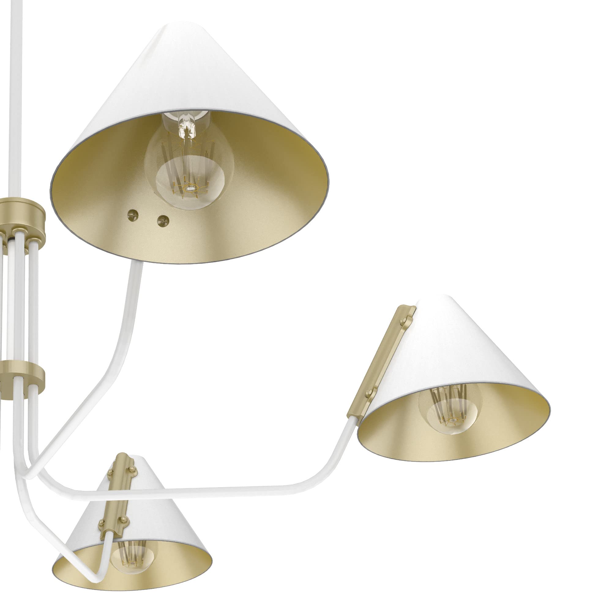 Hunter Fan Company 19196 Grove Isle 5-Light Chandelier in Matte White - Elegant Ceiling Lighting for Dining Room, Bedroom & Living Room
